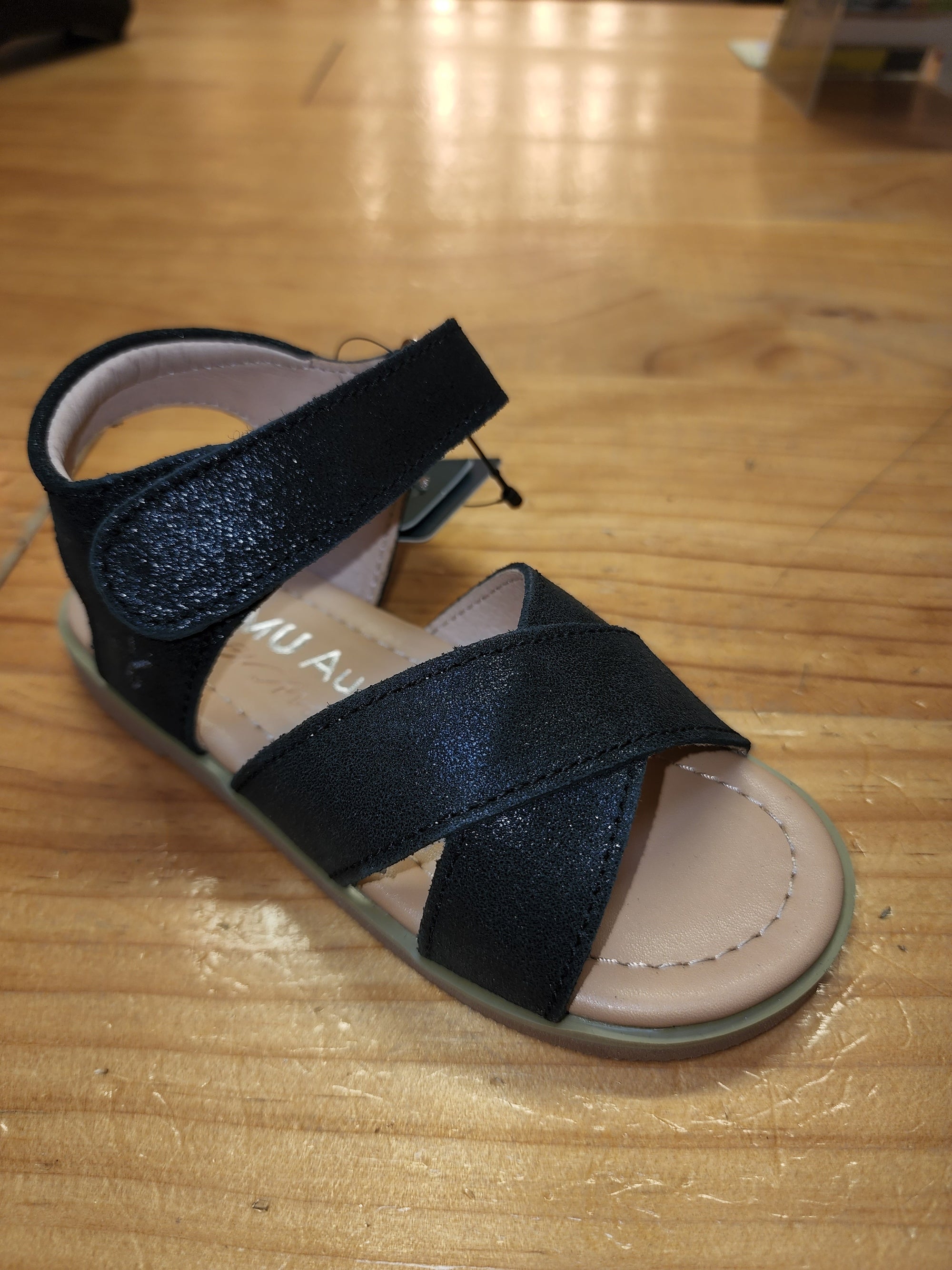 Emu Rose Black Leather Sandal-Wee Kiwi Kidz