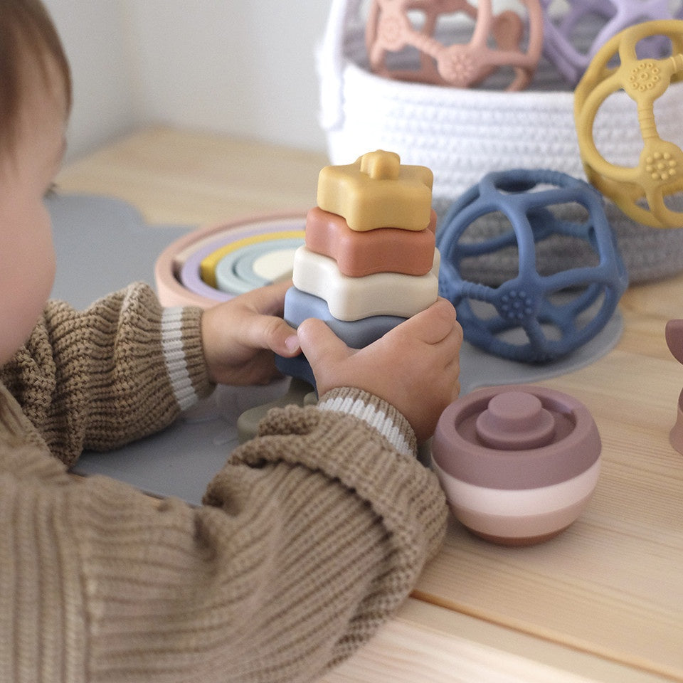 Playground Silicone Shape Stacker-Wee Kiwi Kidz