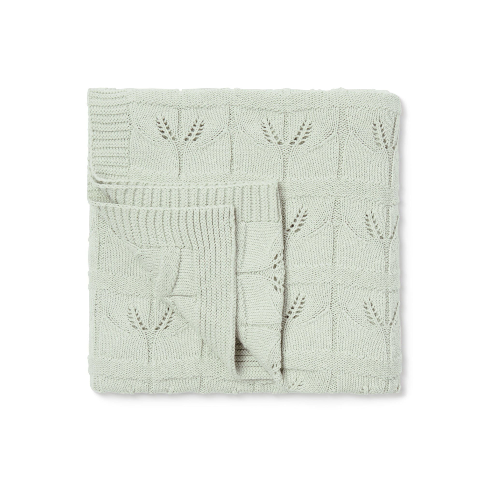 Aster & Oak Sage Leaf Knit Blanket-Wee Kiwi Kidz