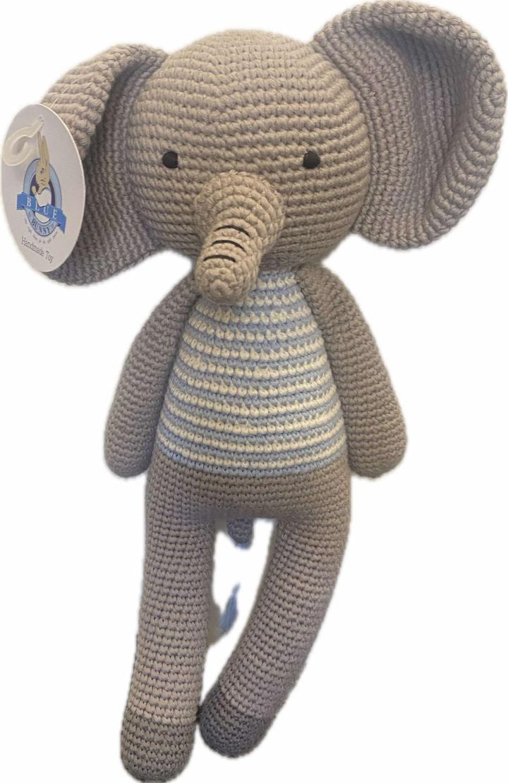 Crochet Toy Eddie Elephant-Wee Kiwi Kidz