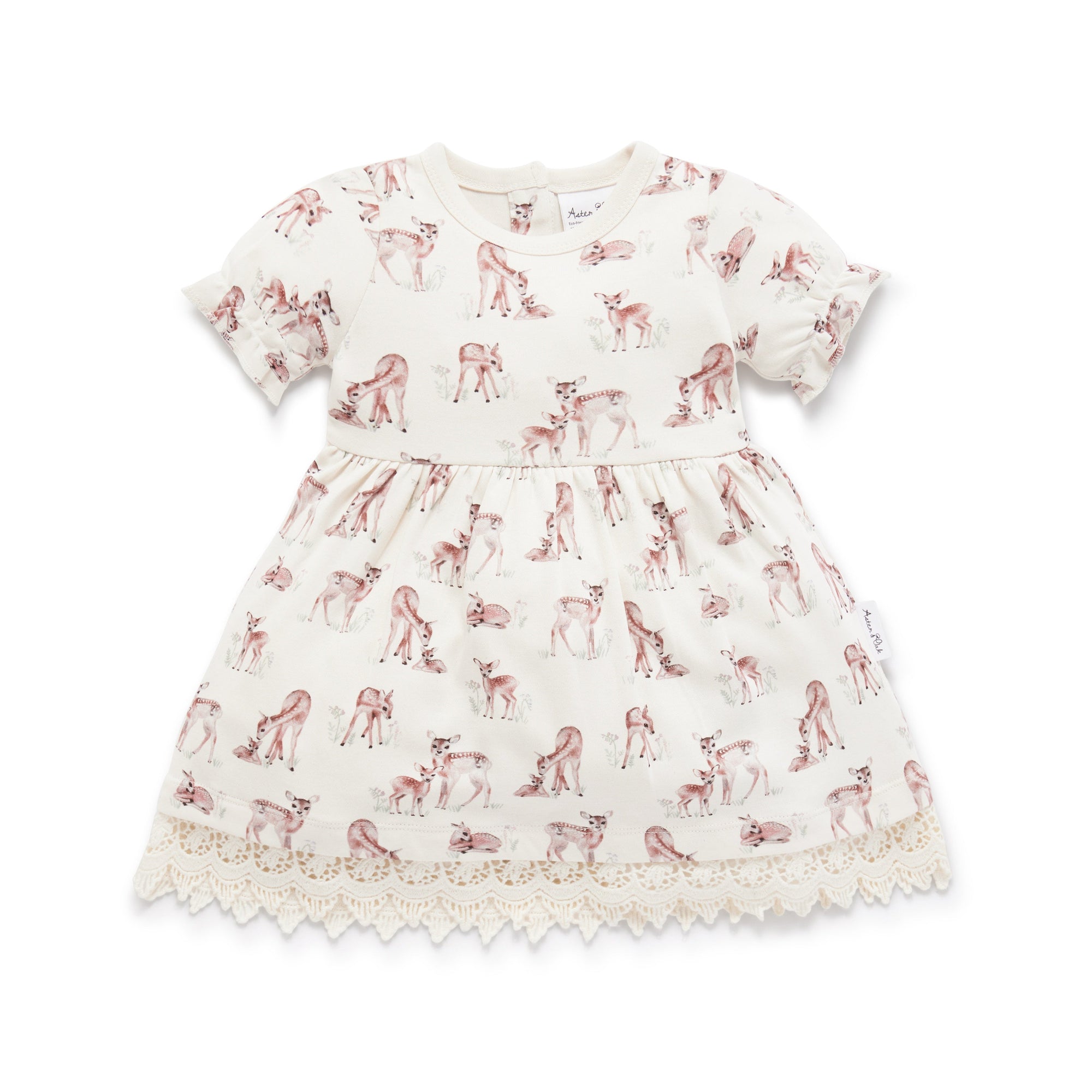 A&O Fawn Ruffle Dress-Wee Kiwi Kidz
