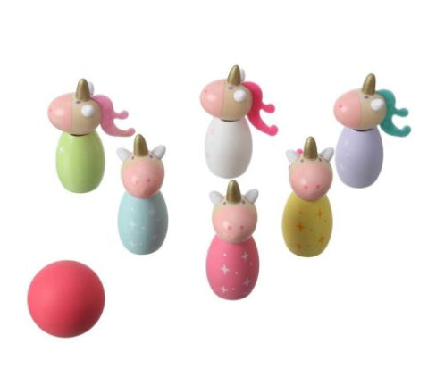 Wooden Unicorn Bowling Set-Wee Kiwi Kidz