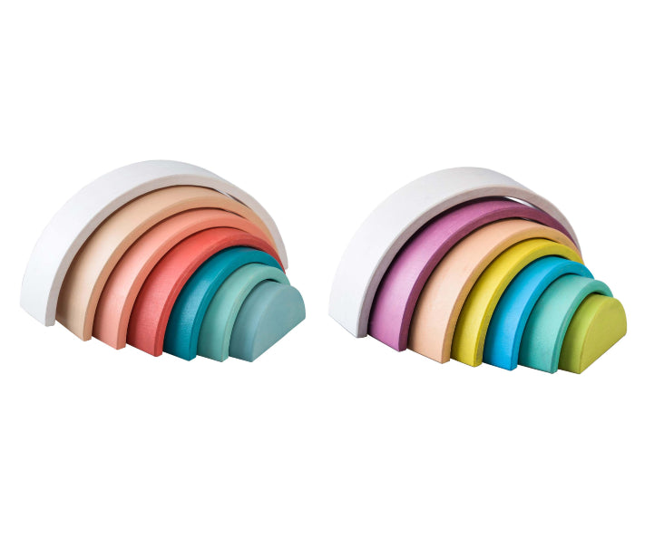 Wooden Rainbow Stacking Toy-Wee Kiwi Kidz