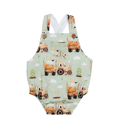 Arthur Avenue Farmlife Overalls with Onesie-Wee Kiwi Kidz