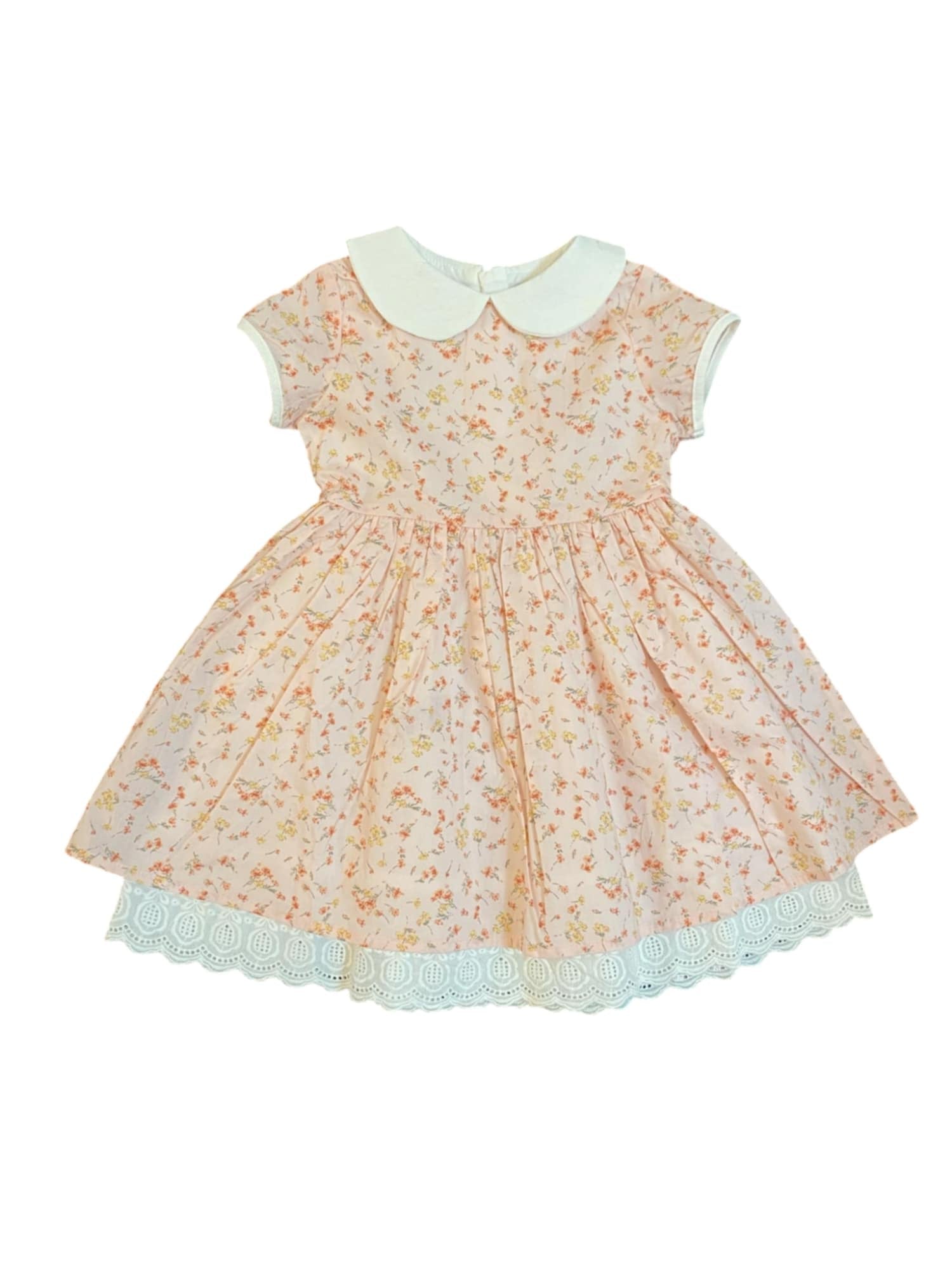 Arthur Avenue Peach Rose collar Dress-Wee Kiwi Kidz