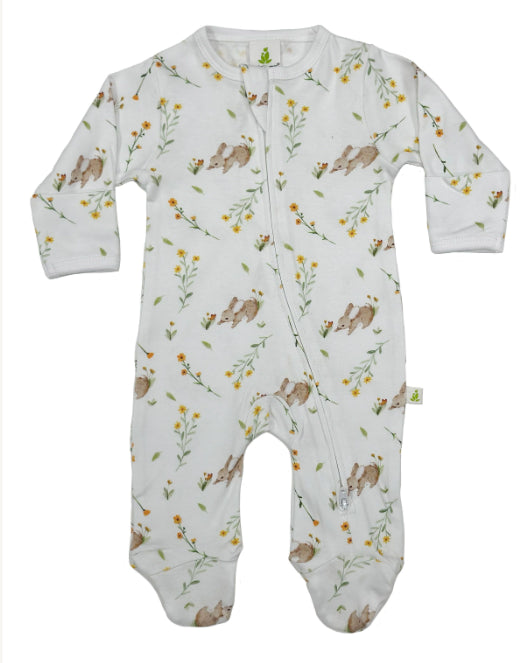 Imababy Long Sleeve Zipsuit with Feet-Wee Kiwi Kidz