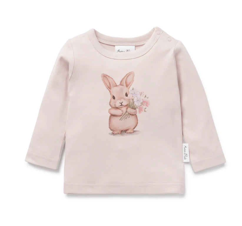 Aster & Oak Bunny Print Top-Wee Kiwi Kidz