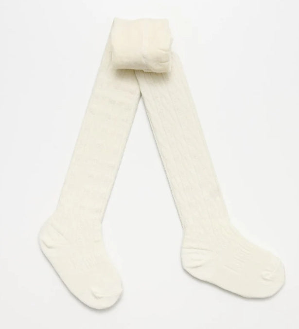 Lamington Cream Tights-Wee Kiwi Kidz