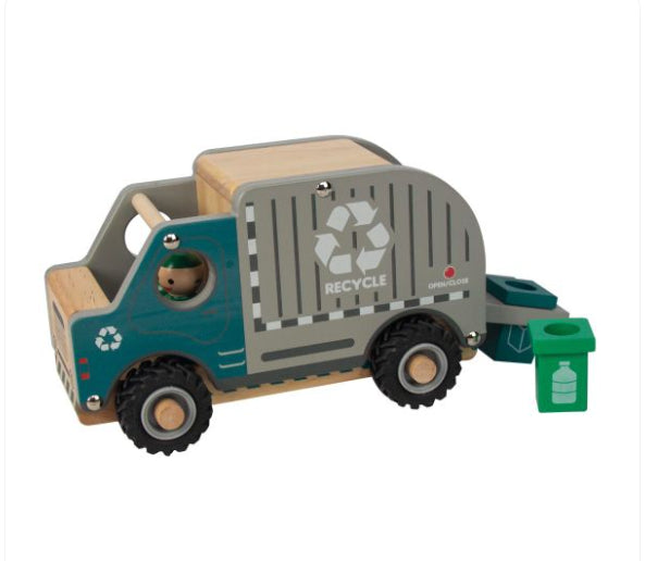 Wooden Recycling Truck-Wee Kiwi Kidz