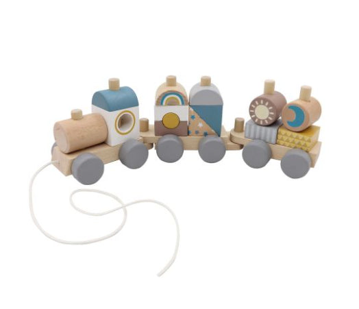 Wooden Block Train-Wee Kiwi Kidz
