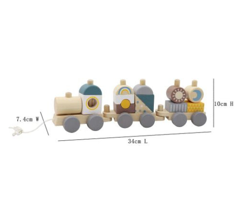Wooden Block Train-Wee Kiwi Kidz