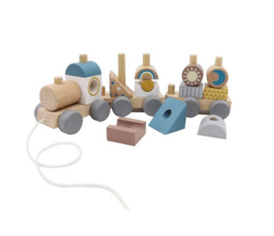 Wooden Block Train-Wee Kiwi Kidz