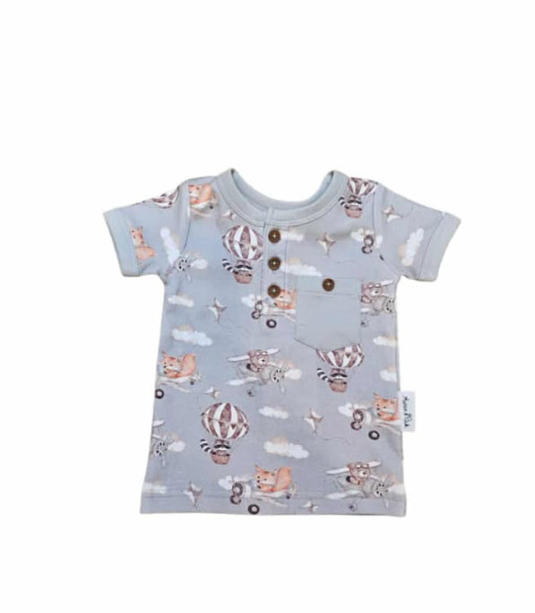 Aster & Oak Flying Friends Henley Tee