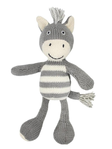 Stripey Knit Rattle Animals