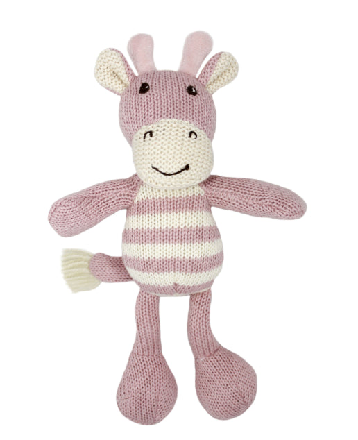 Stripey Knit Rattle Animals