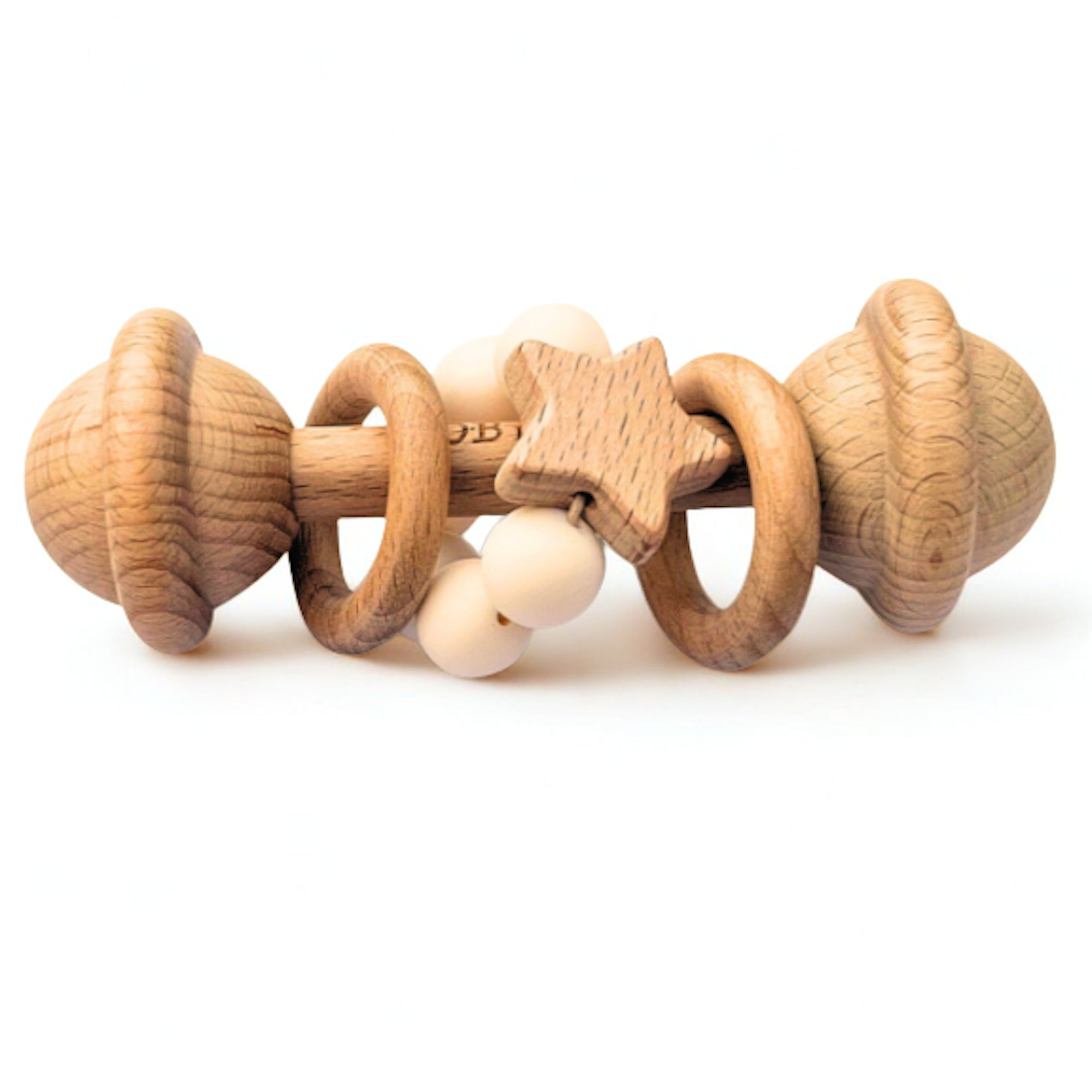 White | Wooden Rattle Toy